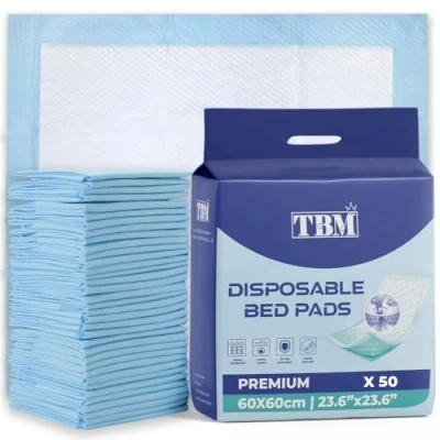 Image of TBM 50 x Disposable Incontinence Bed Pads 60 Absorbent Underpads, Mats, Pads, sheets, Premium Sheets