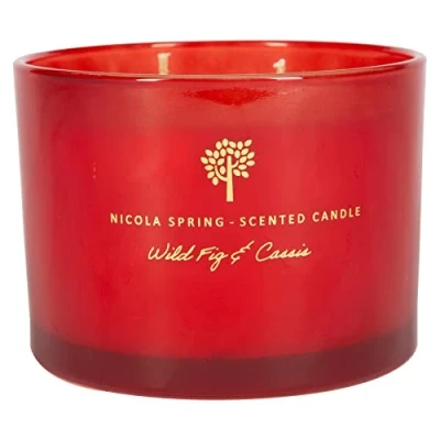 Image of 350g Double Wick Wild Fig &amp; Cassis Soy Wax Scented Candle By Nicola Spring
