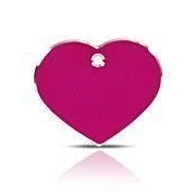 Image of Surrey Feed LARGE PINK HEART TAG WITH Milled Silver Edging. Engraved Dog/Horse/Pet ID NAME Tag. Pet Fashion Very Elegant. PLEASE EMAIL US ENGRAVING DETAILS WHEN PLACING YOUR ORDER.