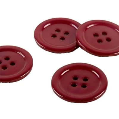 Image of MYMERCERIE Pack of 6 Buttons 100% Mother Pearl Round Burgundy Size 20 mm