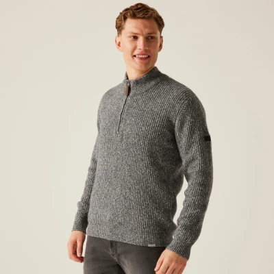 Image of Regatta Professional Men&#039;s Solomon Knitted Pullover Dark Grey Marl, Size: L