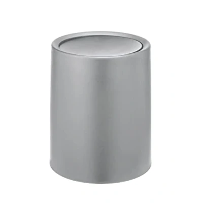 Image of WENKO 25219100 Atri Grey Top Bin with Swing Lid 6 L, Plastic, Gray