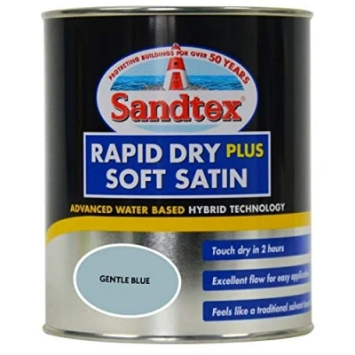 Image of Sandtex Retail Rapid Dry Plus Soft Satin Gentle Blue 0.75 L