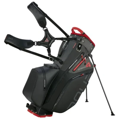 Image of Big Max Aqua Hybrid 4 Stand Bag (Black/Charcoal/Red)