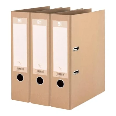 Image of Oxford A4 Recycled Lever Arch Files, Touareg, Pack of 3 Folders, Environmentally Certified