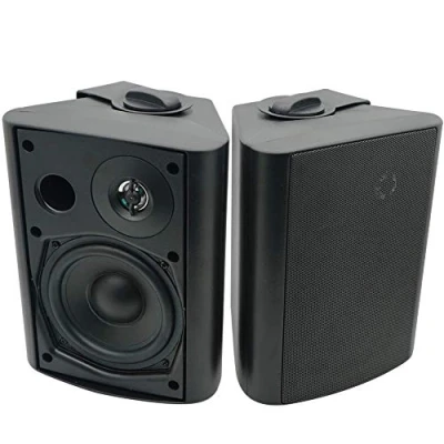 Image of Herdio 5.25 Inches 300 Watts Outdoor Bluetooth Speakers with Superior Dome Tweeter ALL Weather Wired Wall Mount System,Black
