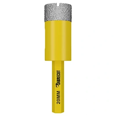 Image of 1 x SabreCut SCRDDB20 20mm Quick Change Long Life Self Cooling Sharpening Diamond Drill Bit for Cement Porcelain Granite Marble Compatible with Bosch Dewalt Makita Milwaukee and Many Others