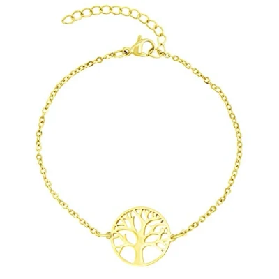 Image of Nuoli® Tree of Life Bracelet Women&#039;s (15 + 5 cm Adjustable) for Women and Girls 15 centimeters gold