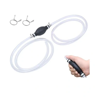 Image of Locisne Water Liquid Transfer Pump,Portable Car Fuel Manual Hand Siphon Pump for Gas Gasoline Petrol Oil Diesel Fish Tank Solvent with total 2M Hose