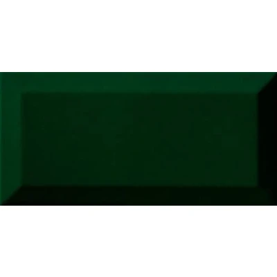 Image of Metro Bottle Green Ceramic Wall Tile Subway Brick Effect with Bevelled Edges, Kitchen Bathroom Tiles, Gloss Finish, 1m2, Box of 50 100mm x 200mm