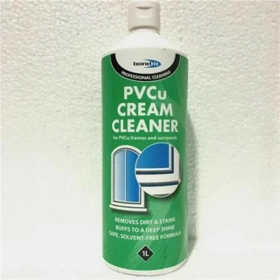 Image of Bond It Solvent Free Cream Cleaner PVCU PVC UPVC Window Door Frame Restorer Conservatory Plastic Rid Dirt Grime White Fascias 1 Litre