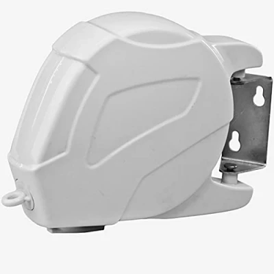 Image of Hampine Retractable Super Strong Heavy Duty Washing Line, Clothes Line 15m(50ft) and Airer Indoor Outdoor. WHITE COLOUR