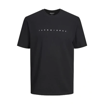 Image of JACK &amp; JONES Men&#039;s Jjestar Jj Tee Ss Noos Pls T Shirt, Black, EU7XL US5XL