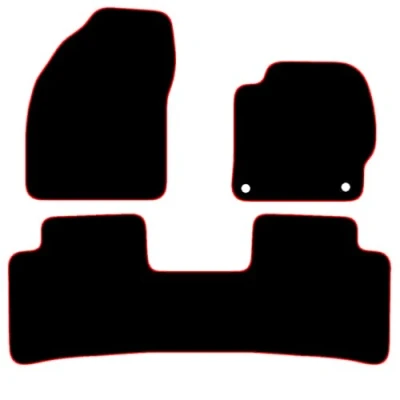 Image of Carsio Carpet Car Mats For Toyota Prius 2012 2016 Taxi version Tailored Fit Floor Mat Set Complete Accessory Black Custom Fitted All Weather, Anti Slip Backing &amp; Red Trim