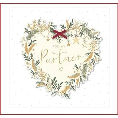 Image of UK Greetings Partner Christmas Card For My Heart Wreath