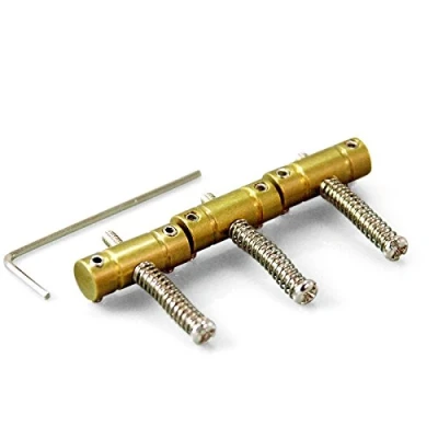 Image of 3 x VANSON Brass Vintage Saddles for Telecaster Guitar Bridge, Straight