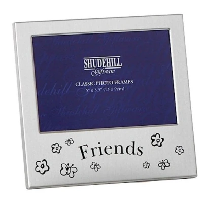 Image of ukgiftstoreonline Satin Steel photo Frame Friends Gift 5&quot; x 3.5&quot;