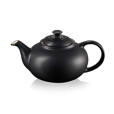 Image of Le Creuset Stoneware Classic Teapot, 1.3 Litres, Serves 3 4 Cups, Matte Black, 80702130000003