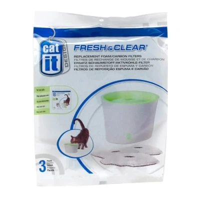 Image of Catit Fresh and Clear Replacement Foam/ Carbon Filters, Pack of 3