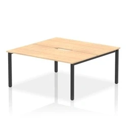 Image of Evolve Plus 1600mm B2B 2 Person Bench Desk Maple Top Black Frame