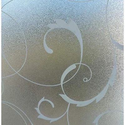 Image of Venilia Window Film Static Vitrostatic Swirl Privacy Screen Frosted Glass for Shower Cubicle Decorative PVC Transparent 90 cm x 1.5 m 200 µm (Thickness 0.2 mm) 54663