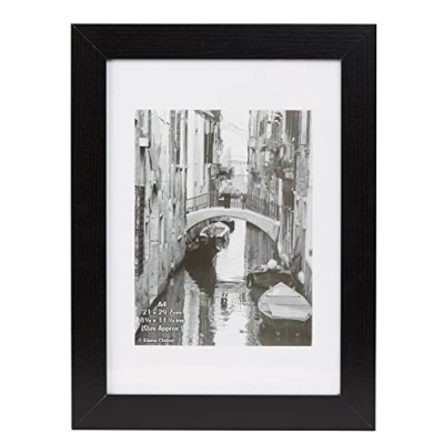 Image of Hampton Frames KENT Paperwrap Poster Photo Display Frame Glass Black A4 (21x30cm) KENTA4GL