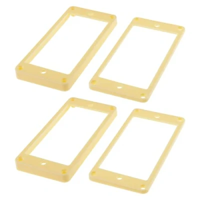 Image of Be In Your Mind 4Pcs Humbucker Pickup Frame Mounting Rings Set Straight Accessories for Electric Guitar Plastic Cream