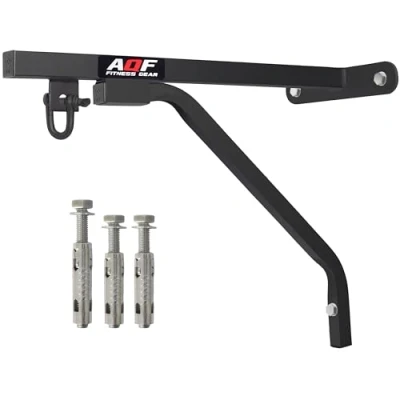 Image of AQF Heavy Duty Punch Bag Wall Bracket Steel Mount Boxing with D Shackle Swivel and Fixings for Punching Hanging stand MMA Muay Thai Training Home, Gym workout Equipment