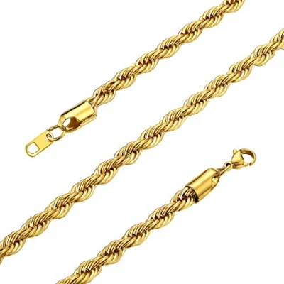 Image of GOLDCHIC JEWELRY 6mm Rope Chain Necklace for Women, Gold Twists Link Chains Men