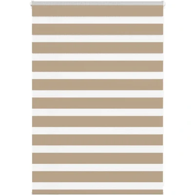 Image of vidaXL Zebra Blind Sand Brown 110x100 cm Fabric Width 105.9 Polyester