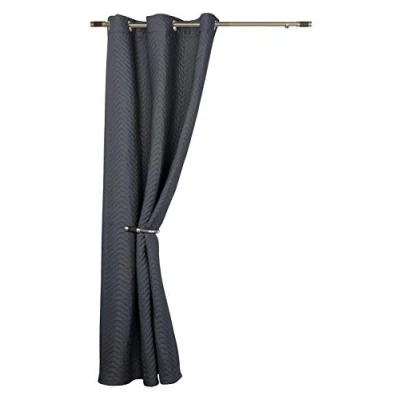 Image of &quot;Ontario&quot; Charcoal Thermal Winter Quilted Door Curtain Saves Energy, Reduce Draughts, Lower Bills