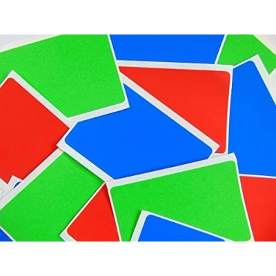 Image of Large 99x65mm (4&quot; x 2.6&quot;) Rectangular Red, Royal Blue and Green Coloured Sticky Labels, Colour Code Rectangle Stickers (24)