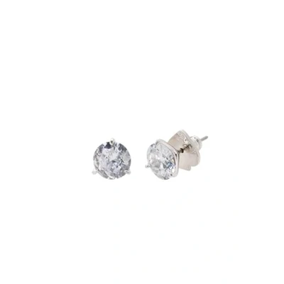 Image of Kate Spade New York Trio Prong Studs, Clear/Silver