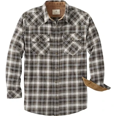Image of Legendary Whitetails Men&#039;s Standard Shotgun Western Flannel Shirt, Forage Green Plaid, Large