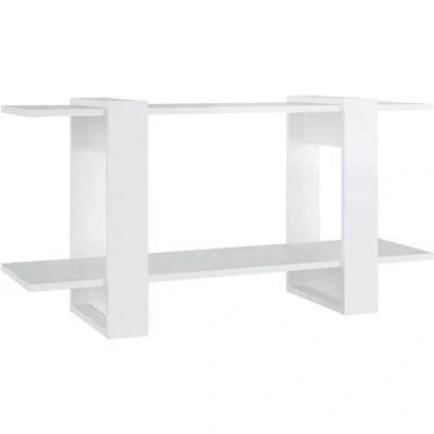 Image of vidaXL Book Cabinet High Gloss White 100x30x51 cm Engineered Wood
