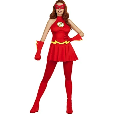 Image of Funidelia Flash costume 100% OFFICIAL for woman size XS Superheroes, DC Comics, Justice League, accessory Fun costumes your parties