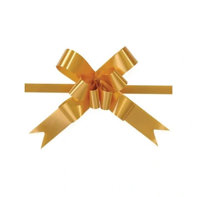 Image of SHATCHI Large 30mm/3cm Ribbon Pull Bows for Party Wall, Gift Wraps, Christmas Trees, Wedding, Birthday Hampers Decoration Florist, Gold, 20pcs