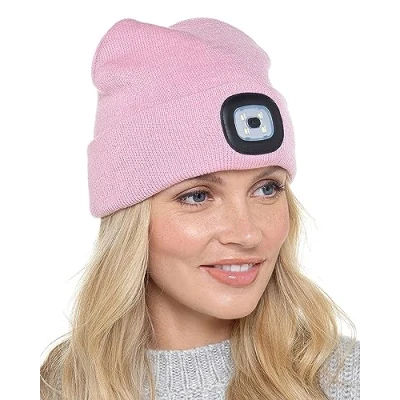 Image of Undercover Ladies Rechargeable Beanie LED Light Hat GL1075 Pink