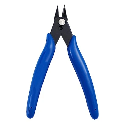 Image of Wire Cutter 5.12&quot; Cable Diagonal Side Electrical Mini Cutting Plier Snips Flush Tool for Coil Making, Home DIY Jewelry (Blue)