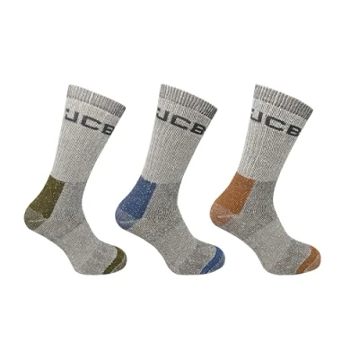 Image of JCB Mens Casual Boot Socks 3 Pack Assorted UK 6 11 EUR 39 46 Walking