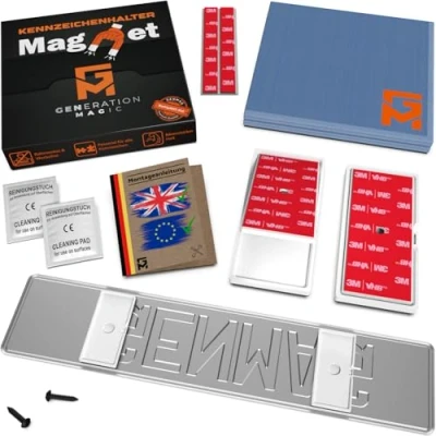 Image of GENMAG 1x Magnetic Number Plate Holder Frameless License Magnet Car Registration Bracket Frame Clips, Universal