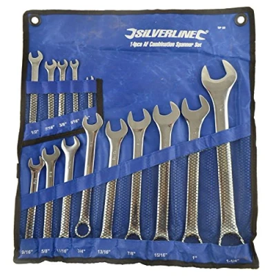 Image of AB Tools 14pc AF SAE Imperial Spanner Combination Wrench Open End Ring 1/4&quot; 1