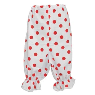 Image of The Dragons Den Adults White &amp; Red Short Length Polka Dot Panto Dame Bloomers Pantomime Nose Fancy Dress [S M]