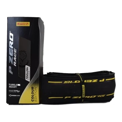 Image of Pirelli P Zero Race Folding Road Bike Tyre, Tubeless Ready TLR, 700 x 28c, Yellow