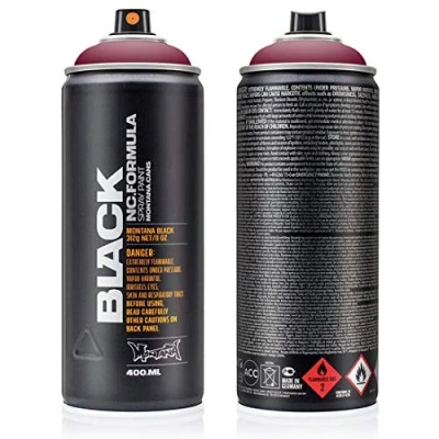 Image of Montana Black Spray Paint, Matt Finish, 400ml Can, Colour: BLK3062 Cardinal
