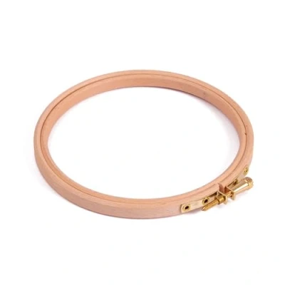 Image of Elbesee 5&quot;/12cm Diametre Wooden Embroidery Hoop with Metal Screw Fastening, Wood, No Colour, 13x13x1 cm