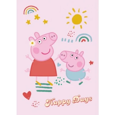 Image of BrandMac Peppa Pig Happy Days Polyester Polar Fleece Blanket 100x140 cm