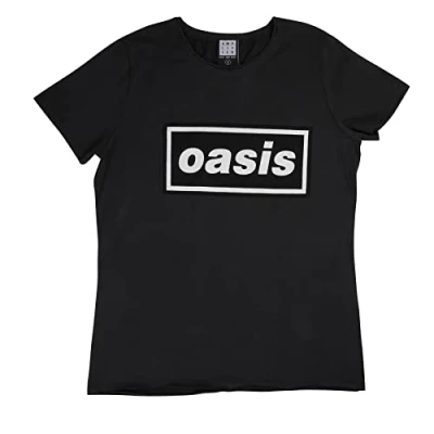 Image of Amplified Oasis Logo Women&#039;s T Shirt L Charcoal