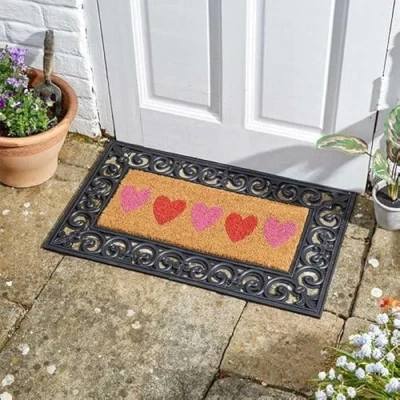 Image of Briers Hearts Decoir insert Mat 23x53cm Doormat Rubber surround not included