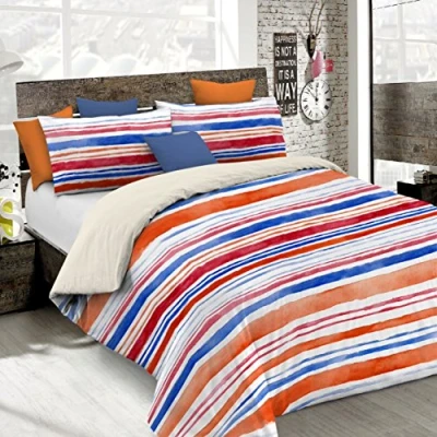 Image of Sogni e Capricci Fantasy Duvet Cover (Made in Italy), Microfiber, strisce, small double